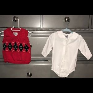 Collared onesie and vest